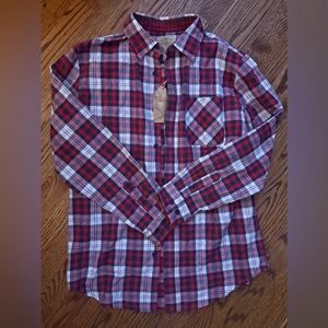 Classic Red and Blue Plaid Men's Flannel Shirt